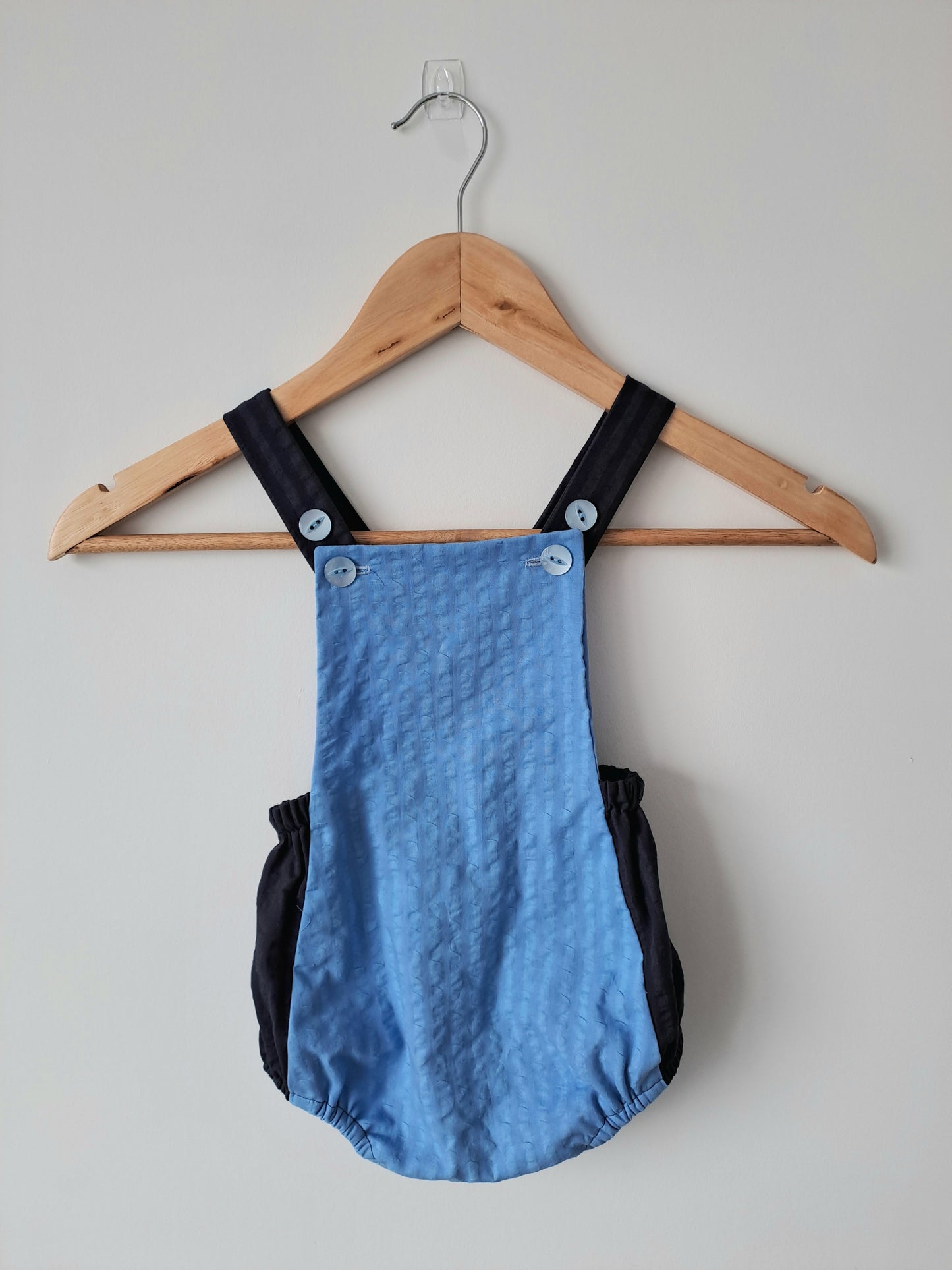 Baby playsuit - navy/blue, 9-12 months