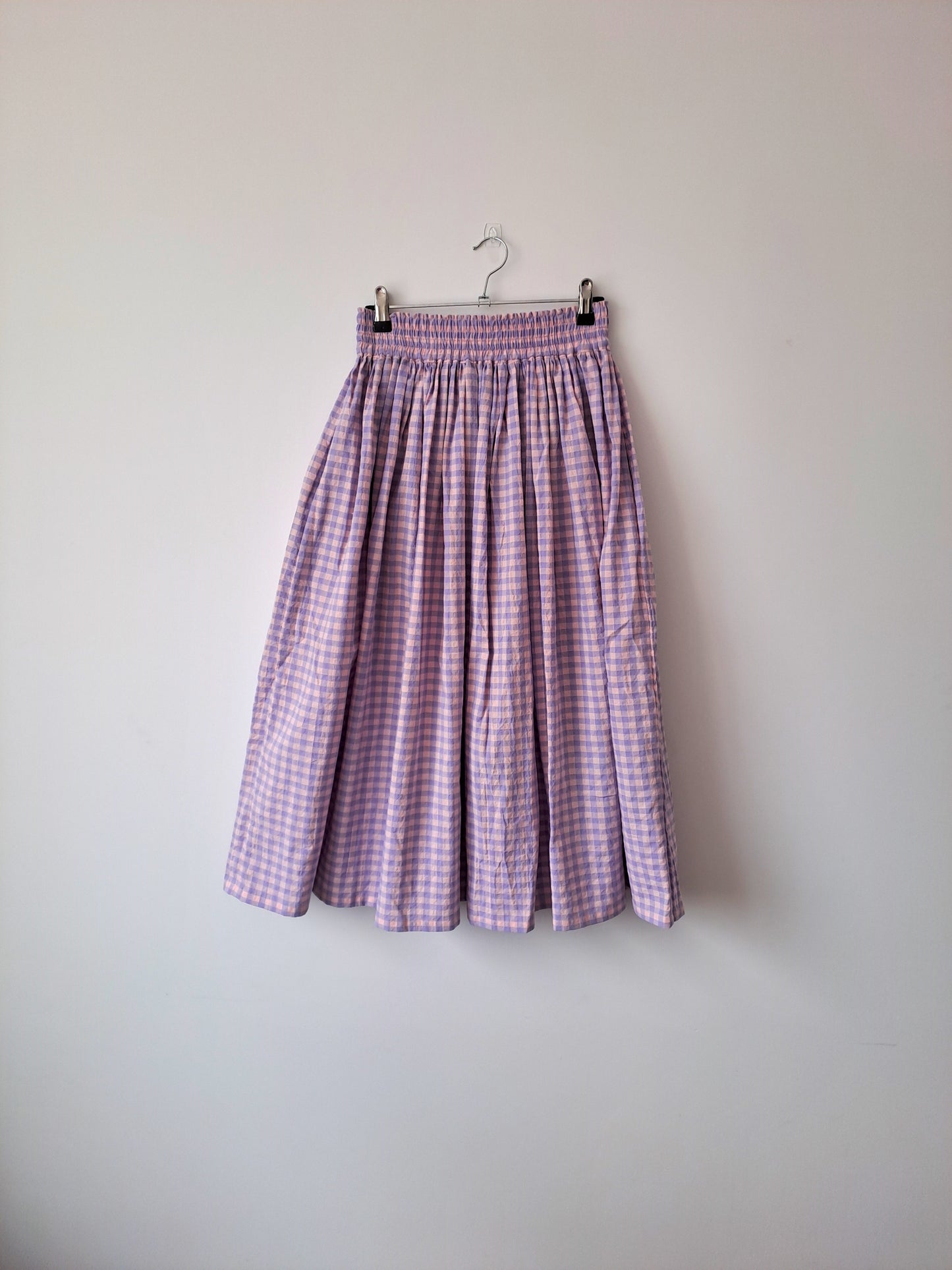 Pre-made: Pink and lilac, small gingham, skirt