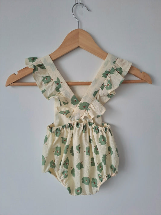 Baby playsuit - floral, 9-12 months
