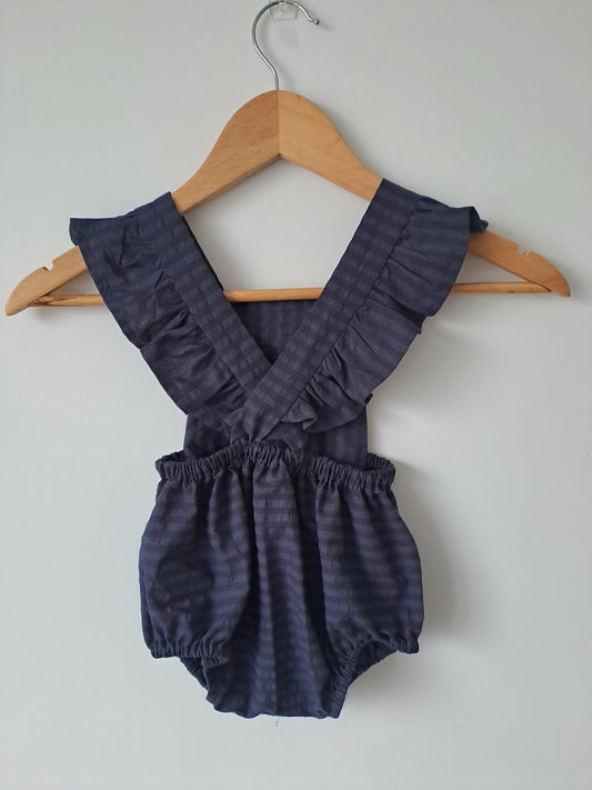 Baby playsuit - navy, 9-12 months