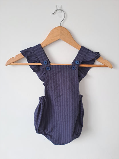 Baby playsuit - navy, 9-12 months