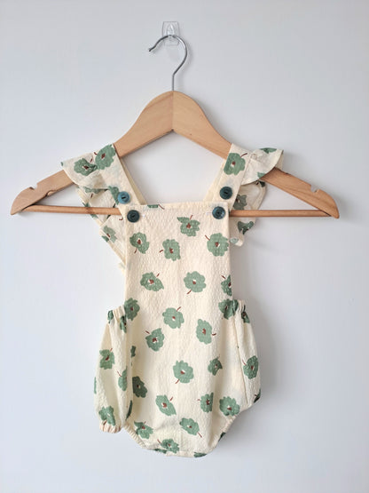 Baby playsuit - floral, 9-12 months