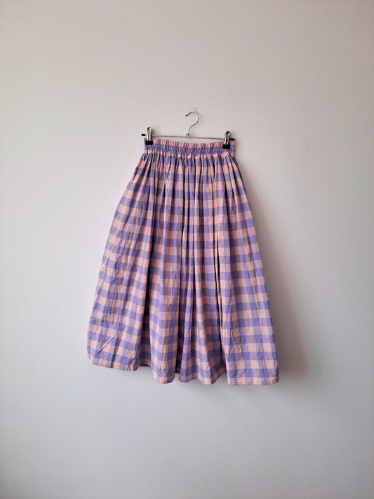 Pre-made: Pink and lilac, large gingham, skirt