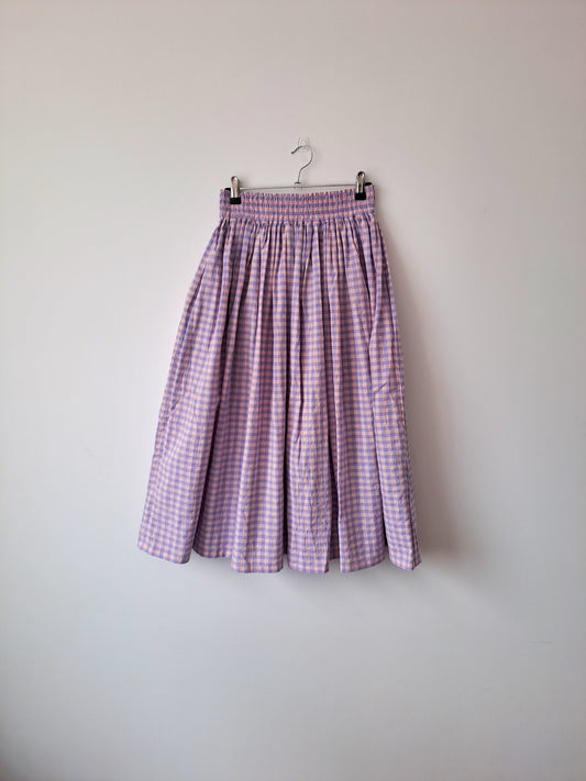 Pre-made: Pink and lilac, small gingham, skirt