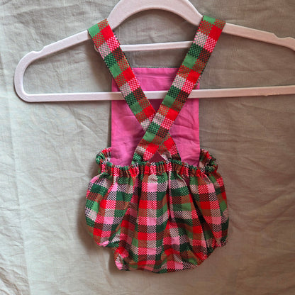 Baby playsuit - Christmas check