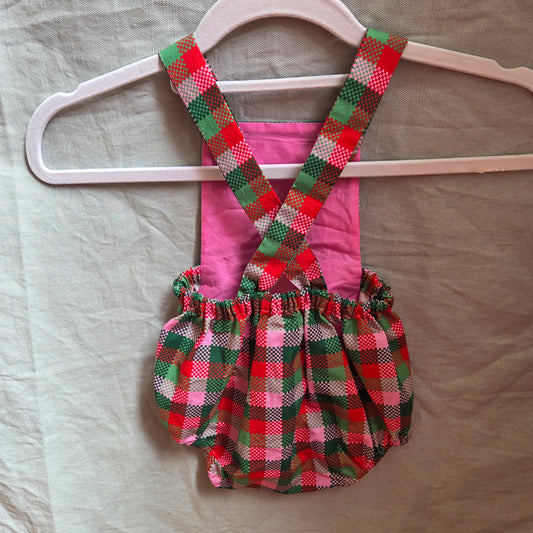 Baby playsuit - Christmas check